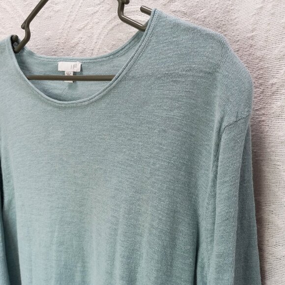 J. Jill Dusty Aqua Color Linen/Cotton 3/4 Sleeve Crew Neck Shirt 2XL (T-372) - Picture 6 of 7